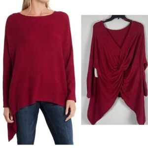1. State Knot Back Waffle Knit Top Size Large NWT Red